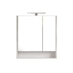 Piramida AKVA Tükrös fürdőszobai szekrény - 2 ajtós kivitel - LED - FEHÉR-SZÜRKE - 65 x 69 cm