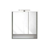 Piramida AKVA Tükrös fürdőszobai szekrény - 2 ajtós kivitel - LED - FEHÉR-SÖTÉT - 65 x 69 cm