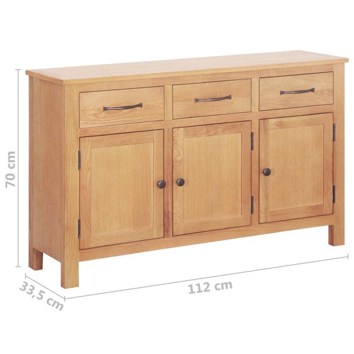 Novaro Széf Barna 112 x 33.5 x 70 cm Masszív tölgyfa - Image 6