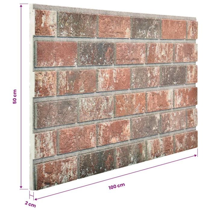 Novaro Fali panelek 10 db 100 x 50 cm Sötétbarna és Szürke EPS Hab - Image 4