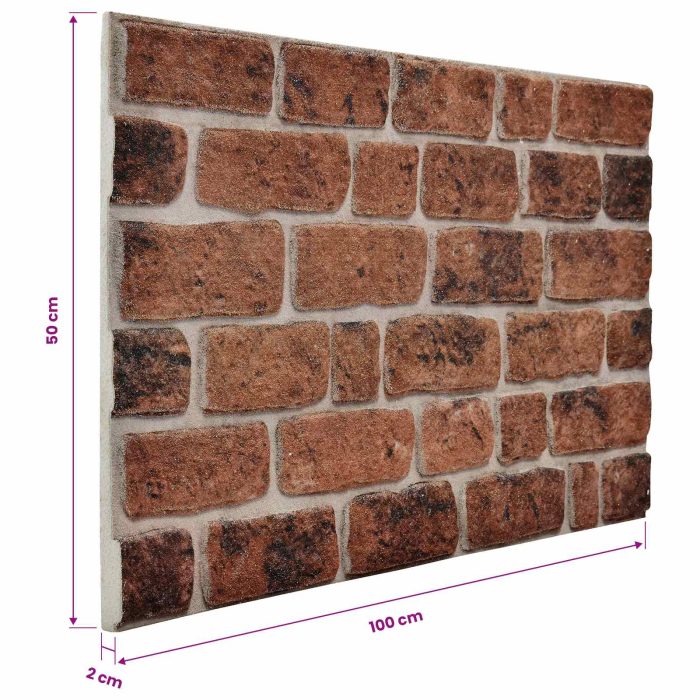 Novaro Fali panelek 10 db 100 x 50 cm Barna Tégla EPS Hab - Image 5