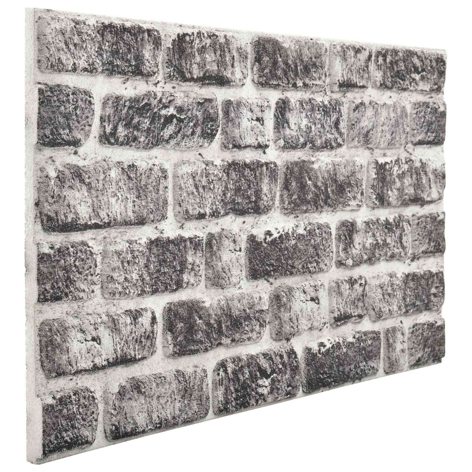 Novaro Fali panelek 10 db 100 x 50 cm Sötétszürke és Fehér EPS Hab