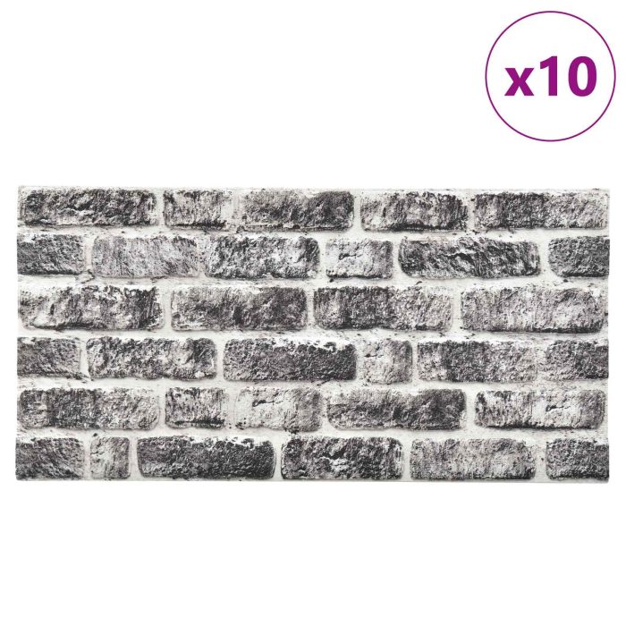 Novaro Fali panelek 10 db 100 x 50 cm Sötétszürke és Fehér EPS Hab - Image 2