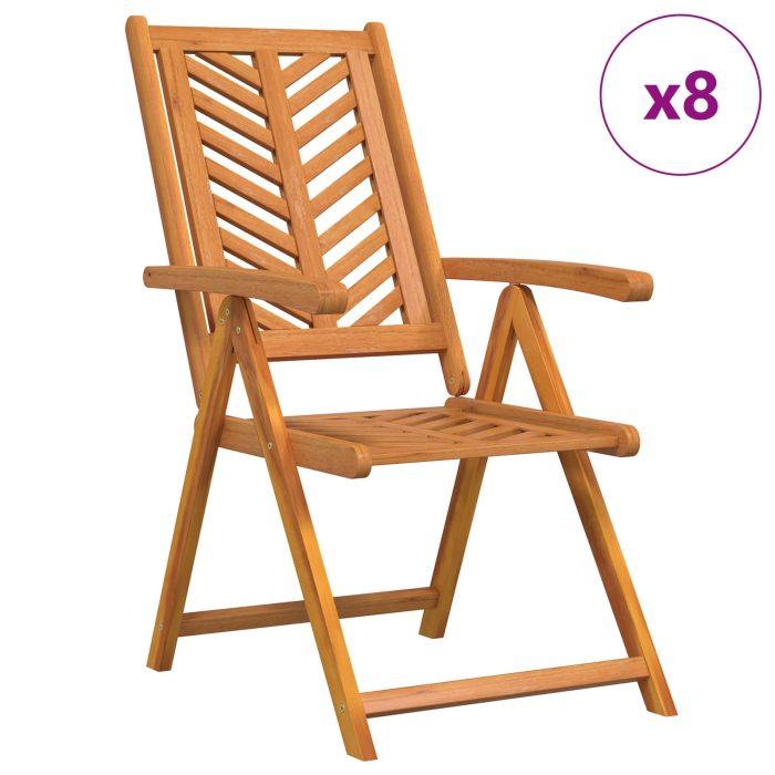 Novaro Kerti Szék 8 db Barna Tömör Akácfa - Image 2