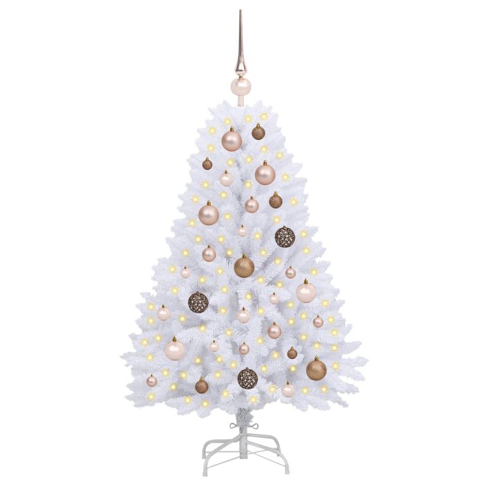 Novaro Mű karácsonyfa 120 cm PVC és Acél Fehér - Image 3