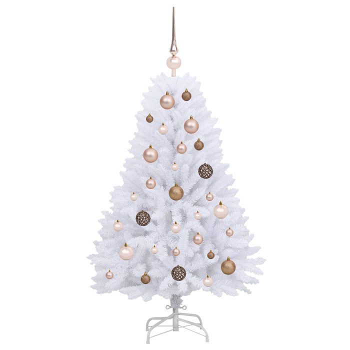 Novaro Mű karácsonyfa 120 cm PVC és Acél Fehér - Image 4