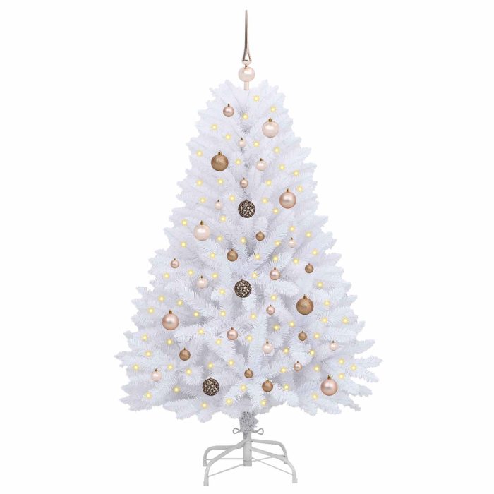 Novaro Mű karácsonyfa 150 cm PVC és Acél Fehér - Image 3