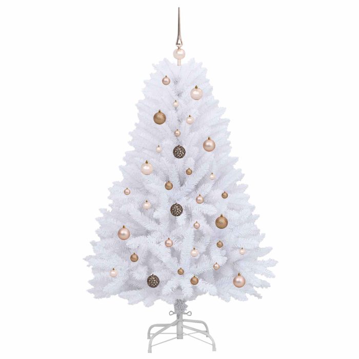 Novaro Mű karácsonyfa 150 cm PVC és Acél Fehér - Image 4