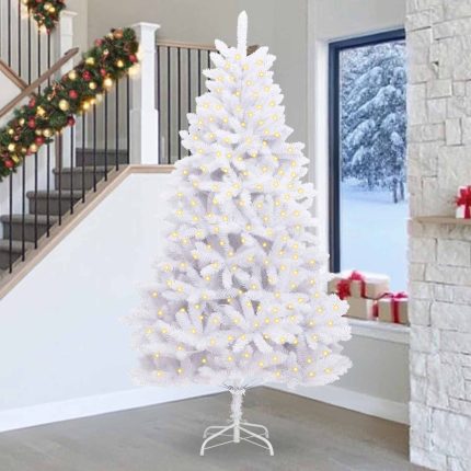 Novaro Mű karácsonyfa 300 LED PVC és Acél Fehér