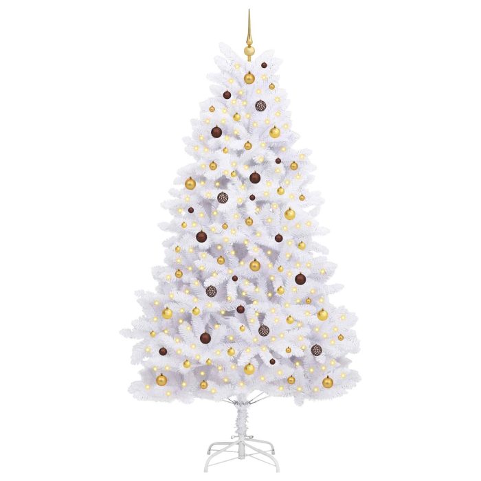 Novaro Mű karácsonyfa 270 cm PVC és Acél Fehér - Image 3