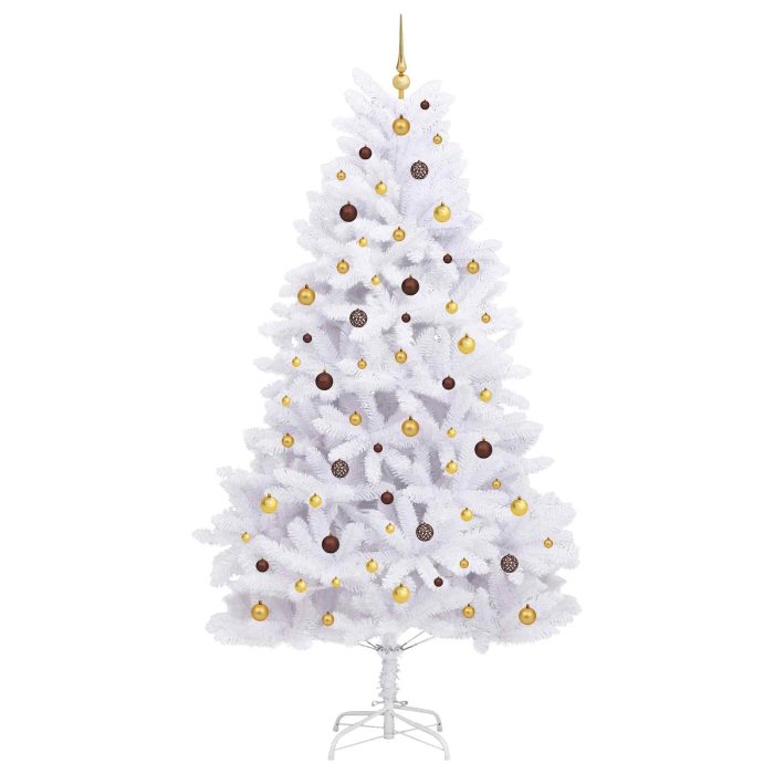 Novaro Mű karácsonyfa 270 cm PVC és Acél Fehér - Image 4