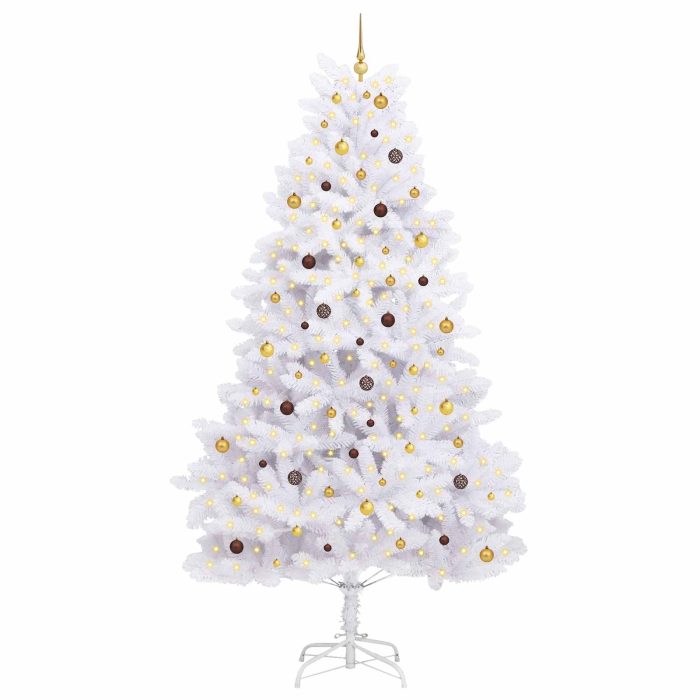 Novaro Mű karácsonyfa 300 cm PVC és Acél Fehér - Image 3