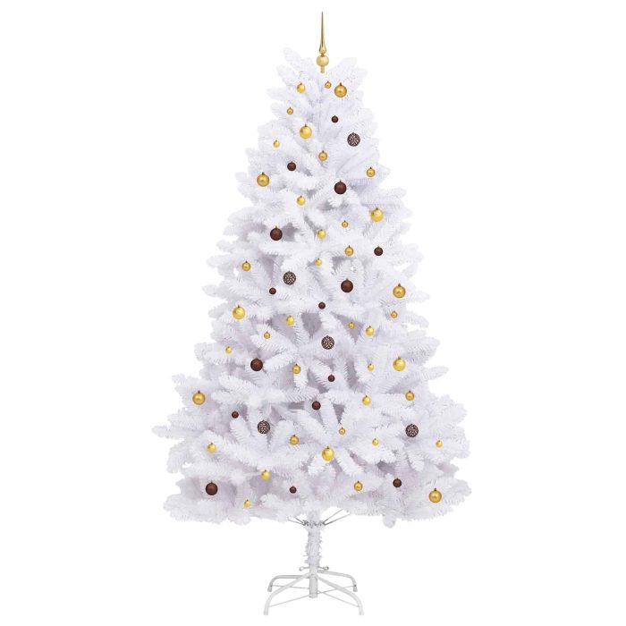 Novaro Mű karácsonyfa 300 cm PVC és Acél Fehér - Image 4