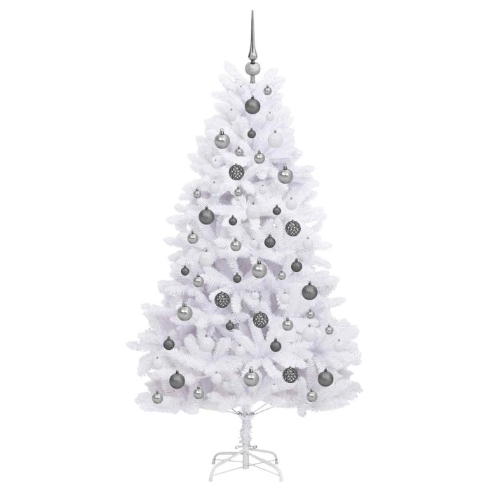 Novaro Mű karácsonyfa 180 cm PVC és Acél Fehér - Image 4