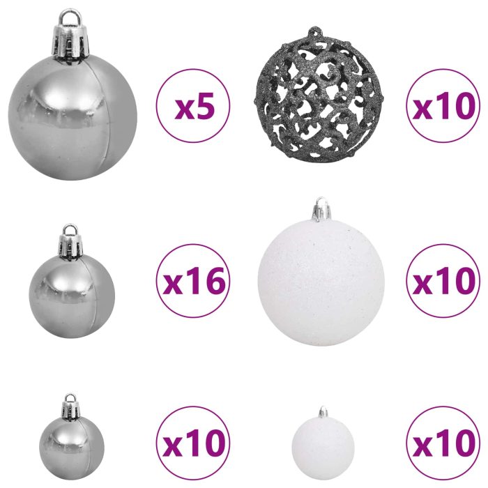 Novaro Mű karácsonyfa 210 cm PVC és Acél Fehér - Image 8