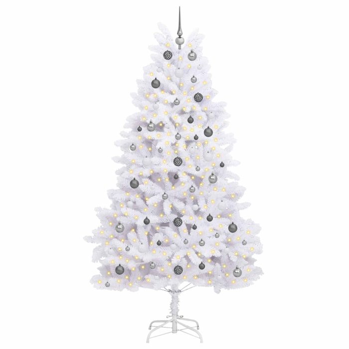 Novaro Mű karácsonyfa 240 cm PVC és Acél Fehér - Image 3