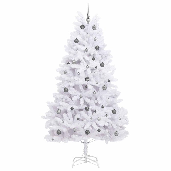 Novaro Mű karácsonyfa 240 cm PVC és Acél Fehér - Image 4