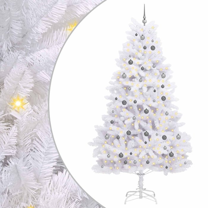 Novaro Mű karácsonyfa 270 cm PVC és Acél Fehér - Image 2