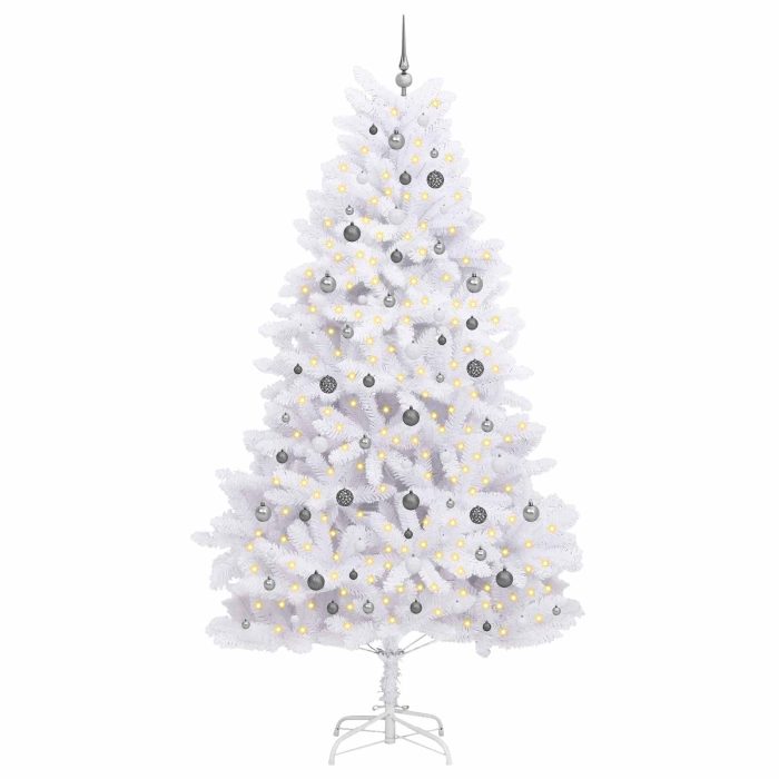 Novaro Mű karácsonyfa 270 cm PVC és Acél Fehér - Image 3