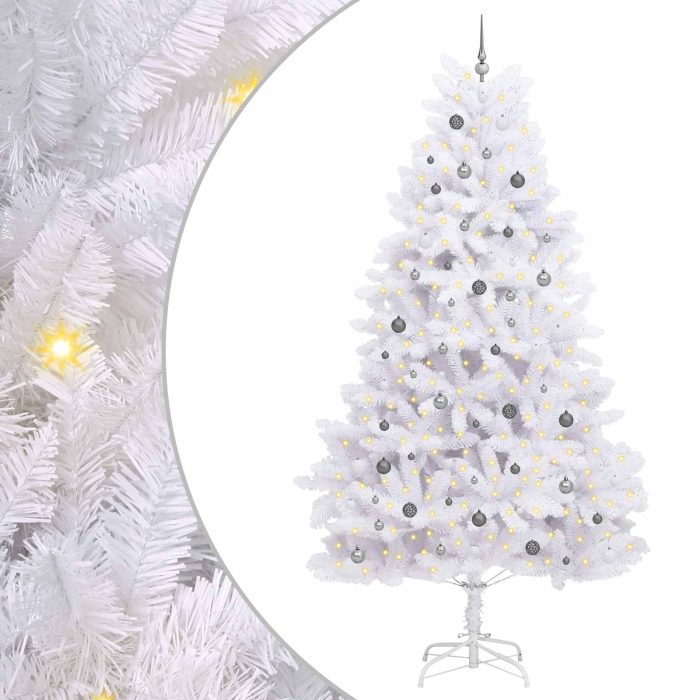 Novaro Mű karácsonyfa 300 cm PVC és Acél Fehér - Image 2