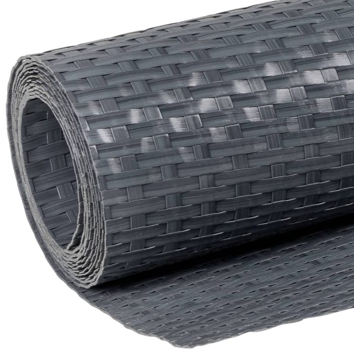 Novaro antracitszürke polyrattan erkélyparaván 300 x 80 cm - Image 7