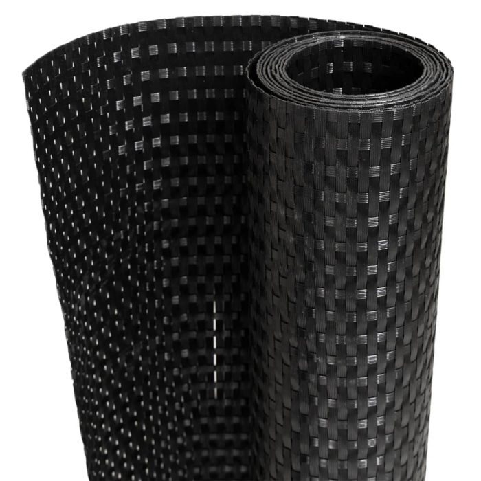 Novaro fekete polyrattan erkélyparaván 1000 x 80 cm - Image 2