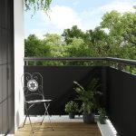 Novaro fekete polyrattan erkélyparaván 1000 x 80 cm