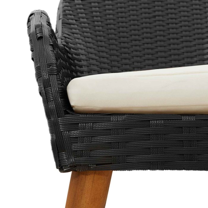 Novaro Kert étkező szett 5 db Fekete polirattan - Image 10