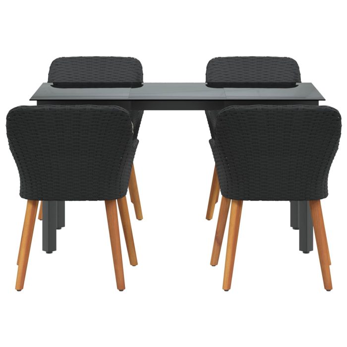 Novaro Kert étkező szett 5 db Fekete polirattan - Image 7
