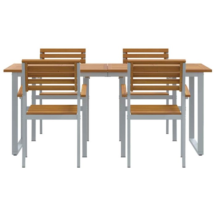 Novaro Kert étkező szett 5 db Szürke Tömör Akácfa - Image 7