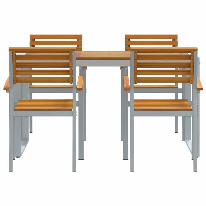 Novaro Kert étkező szett 5 db Szürke Tömör Akácfa - Image 7