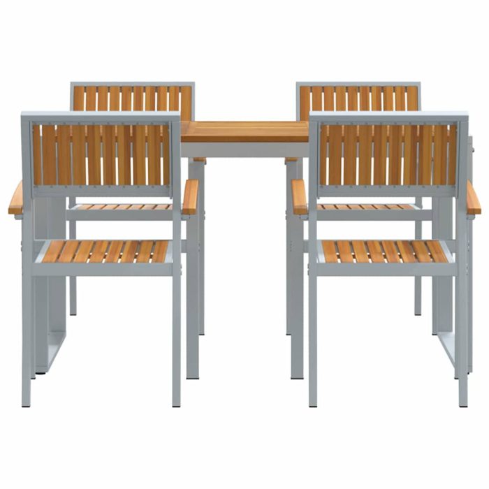 Novaro Kert étkező szett 5 db Szürke Tömör Akácfa - Image 7