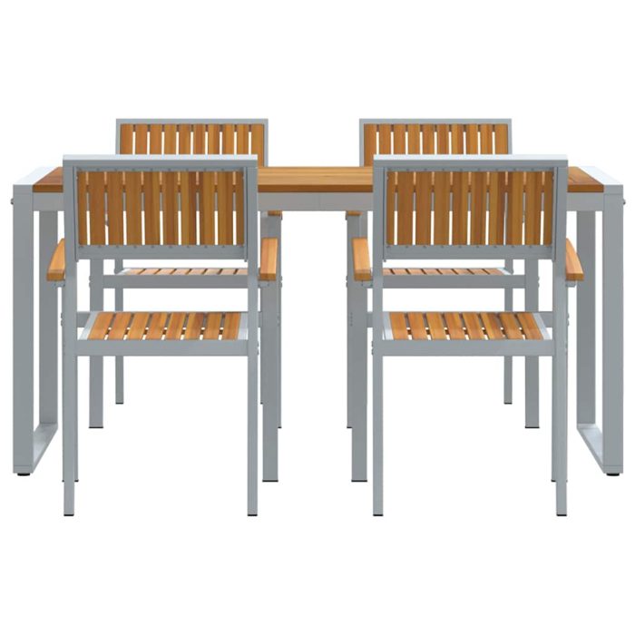 Novaro Kert étkező szett 5 db Szürke Tömör Akácfa - Image 7