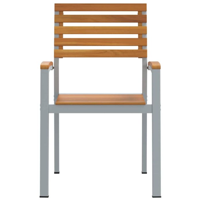 Novaro Kerti Szék 6 db Barna Tömör Akácfa Egymásra rakható - Image 5