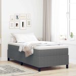 Novaro Boxrugós ágy Világosszürke és fehér 90 x 190 cm