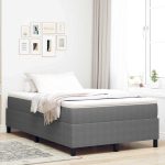 Novaro Boxrugós ágy Világosszürke és fehér 120 x 200 cm