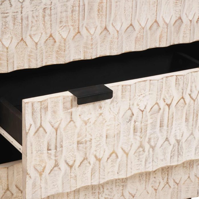 Novaro Széf 2 db 60 x 33 x 75 cm Tömör Mangófát Fehér mosott felület - Image 8