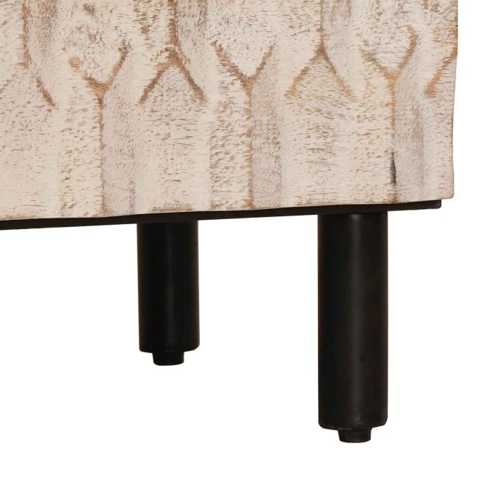 Novaro Széf 2 db 60 x 33 x 75 cm Tömör Mangófát Fehér mosott felület - Image 9