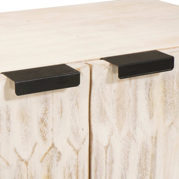 Novaro Széf 3 db 60 x 33 x 75 cm Tömör Mangófát Fehér mosott felület - Image 9