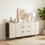 Novaro Széf 3 db 60 x 33 x 75 cm Tömör Mangófát Fehér mosott felület