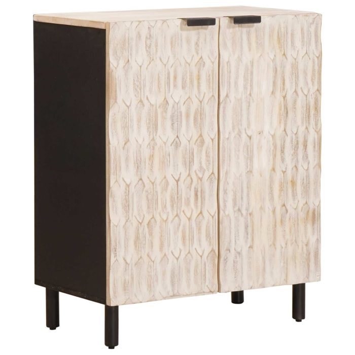 Novaro Széf 3 db 60 x 33 x 75 cm Tömör Mangófát Fehér mosott felület - Image 5