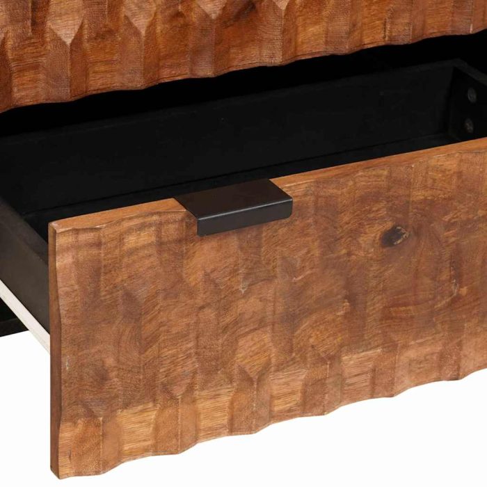 Novaro Széf 2 db 60 x 33 x 75 cm Tömör Mangófát Akácbarna felület - Image 8