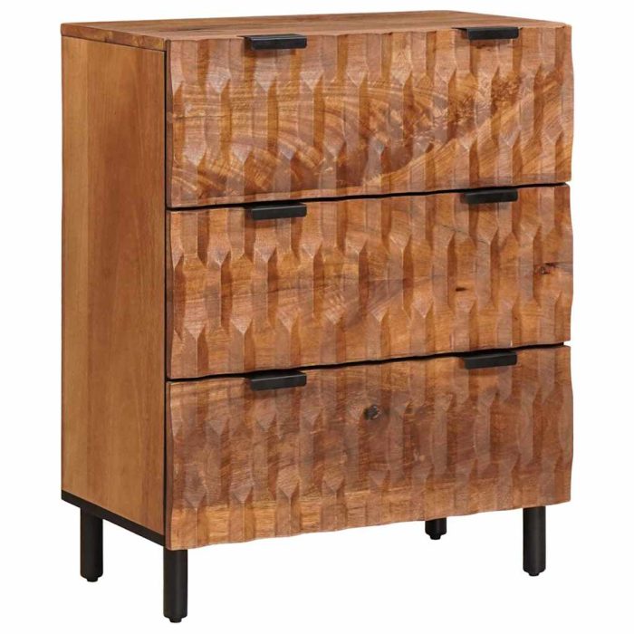 Novaro Széf 2 db 60 x 33 x 75 cm Tömör Mangófát Akácbarna felület - Image 3