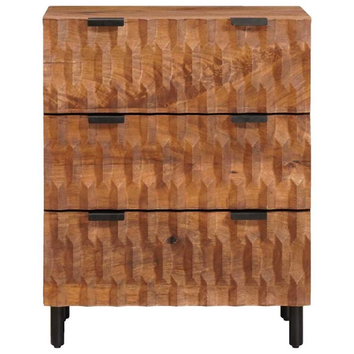 Novaro Széf 2 db 60 x 33 x 75 cm Tömör Mangófát Akácbarna felület - Image 4