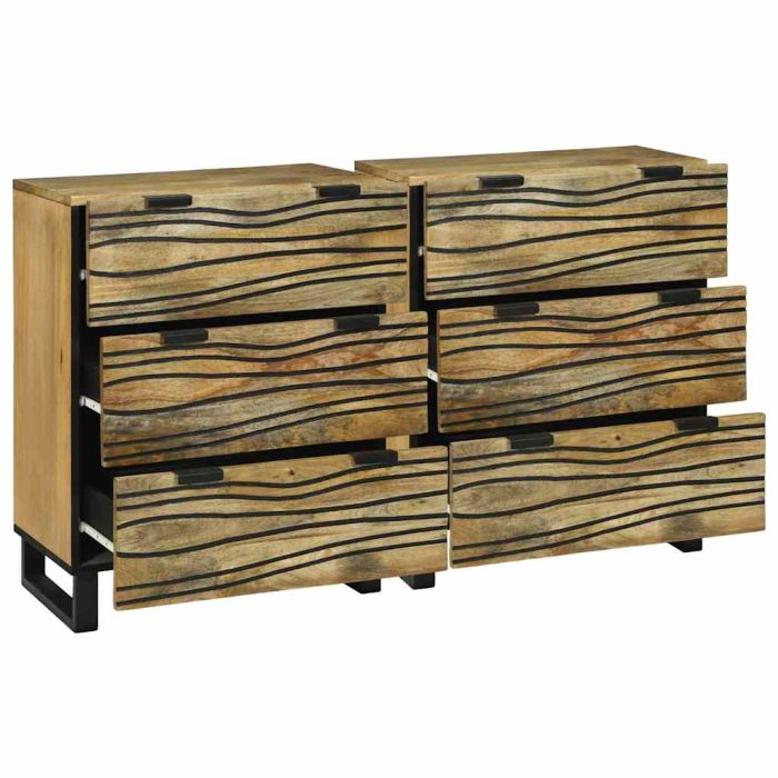 Novaro Tálalószekrény készlet 2 db Természetes 120 x 33 x 75 cm - Image 2