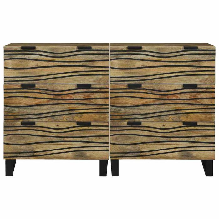 Novaro Tálalószekrény készlet 2 db Természetes 120 x 33 x 75 cm - Image 3