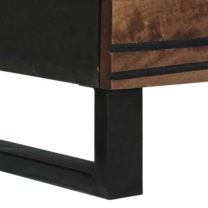 Novaro Tálalószekrény készlet 2 db Dió 120 x 33 x 75 cm Tömör Mangófát - Image 7