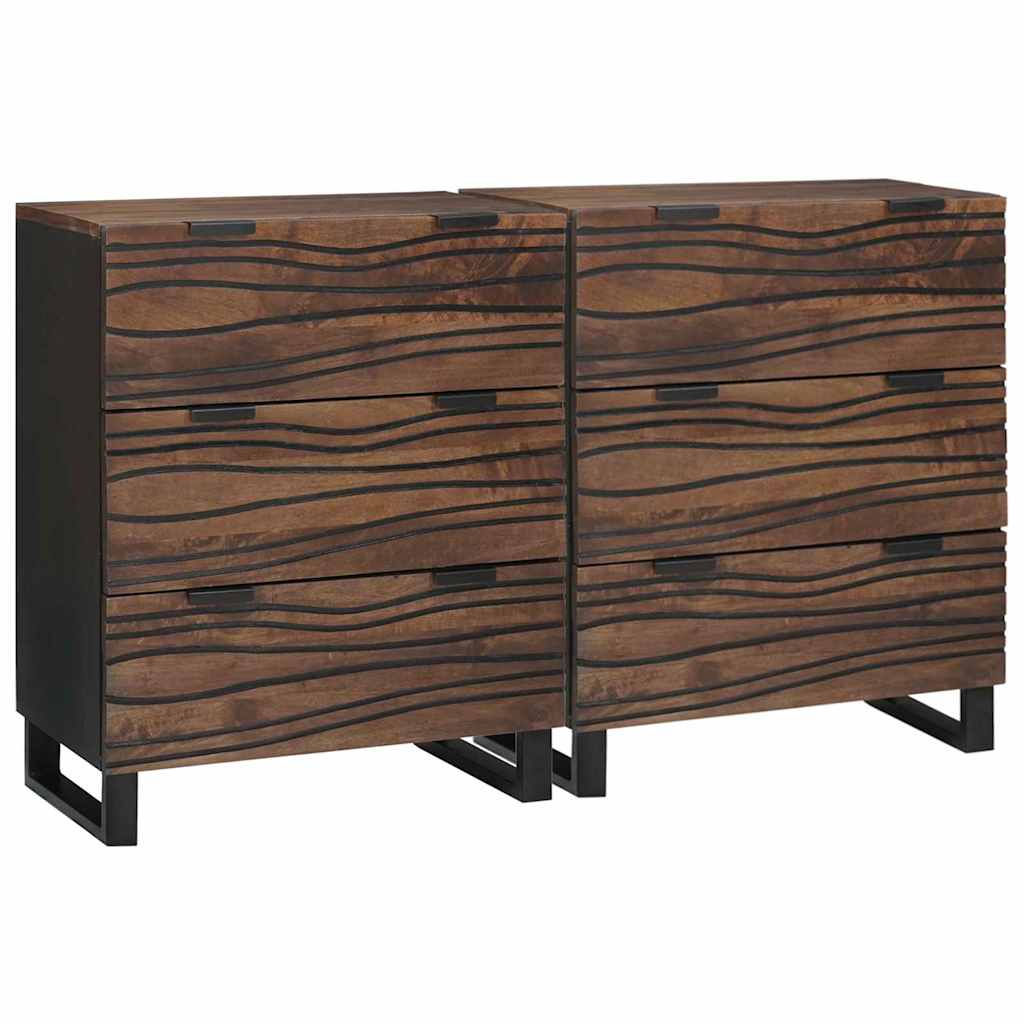 Novaro Tálalószekrény készlet 2 db Dió 120 x 33 x 75 cm Tömör Mangófát