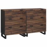 Novaro Tálalószekrény készlet 2 db Dió 120 x 33 x 75 cm Tömör Mangófát