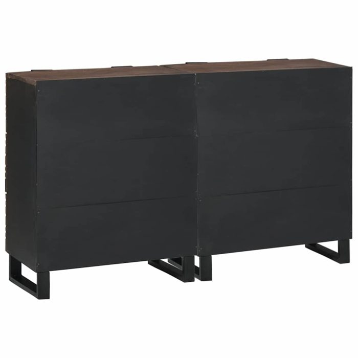 Novaro Tálalószekrény készlet 2 db Dió 120 x 33 x 75 cm Tömör Mangófát - Image 6